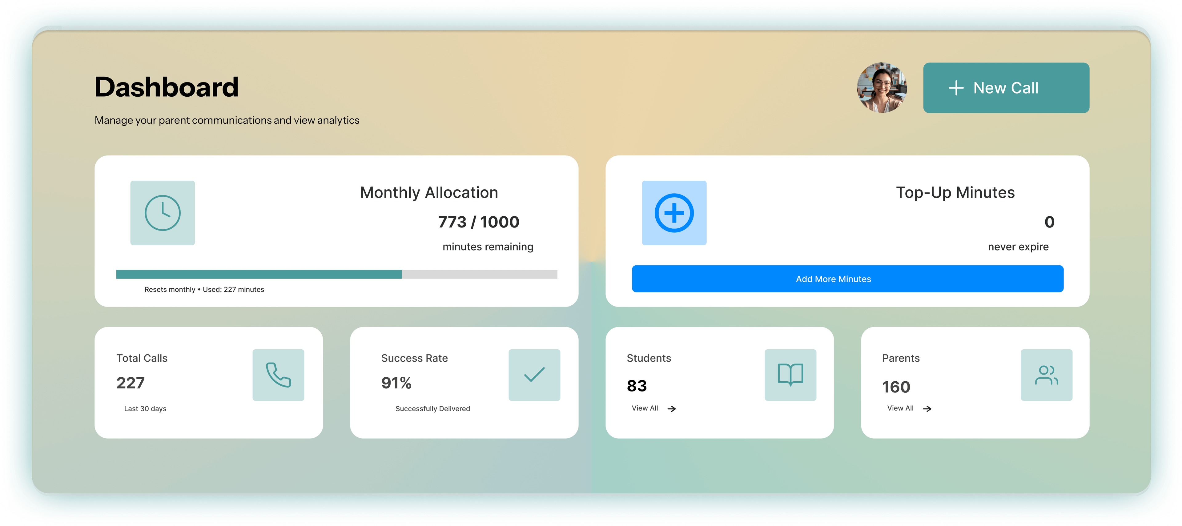 Classvox Dashboard Interface